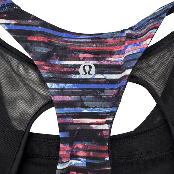 LULULEMON Break Free Tank Nulux Sz 4 Hinshu Alpine White Multi / Black - Picture 6 of 7